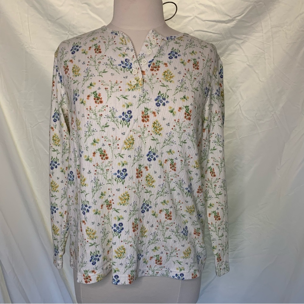 BLAIR Size Large Multicolor Cottagecore Floral Button-Up Long Sleeve